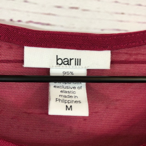 BAR III Ruffled Illusion Neckline Top NWT, Medium - Picture 4 of 6